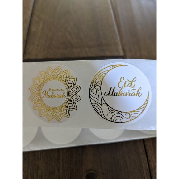 1 Roll 300 Pieces Eid Mubarak Ramadan Kareem Stickers Labels Party Decorations - Picture 2 of 5
